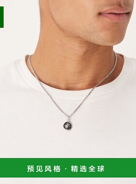 1h可退 香港直邮ASOS 男士 molten compass 设计防水不锈钢吊坠项