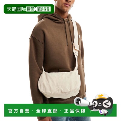 1h可退 香港直邮ASOS 男士 sling 设计斜挎淡褐色包包 beige米色