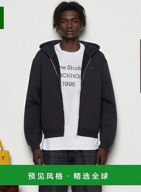 1h可退 香港直邮Acne Studios 艾克妮 男士 黑色拉链连帽衫 CI018