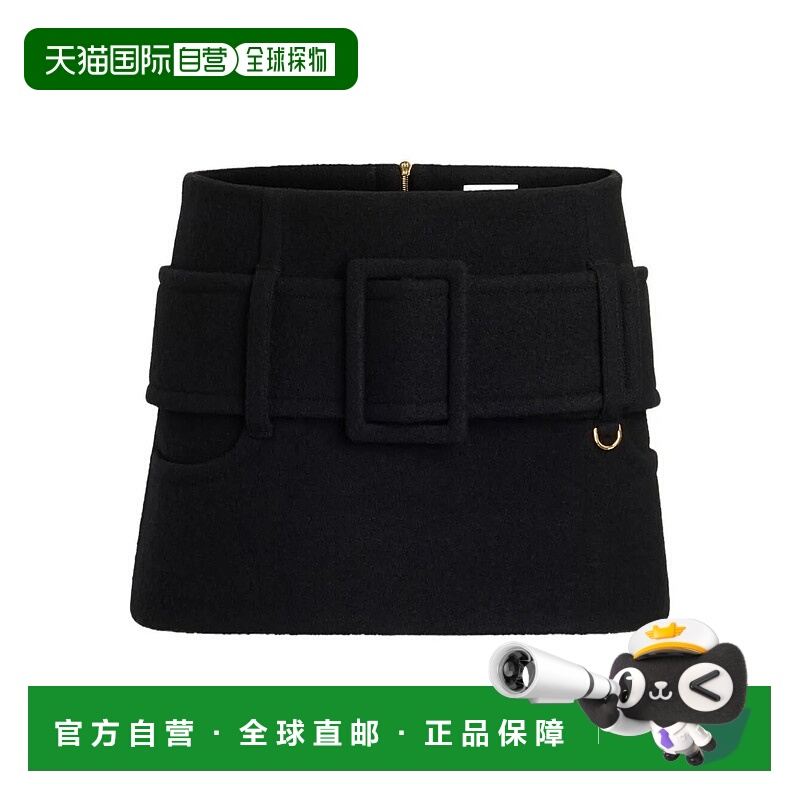 1h可退 香港直邮Patou 女士 束带迷你半身裙 SK0990232 black黑色