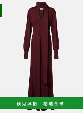 1h可退 香港直邮Plan C 女士 围巾领棉质长款连衣裙 red红色 舒适