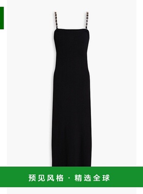 香港直邮Maje 女士 精饰罗纹针织中长连衣裙 MFPRO03572NOIR