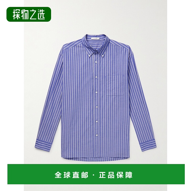 香港直邮1h可退 The Row 男士 Bresson衬衫 916W3584 blue蓝色 舒
