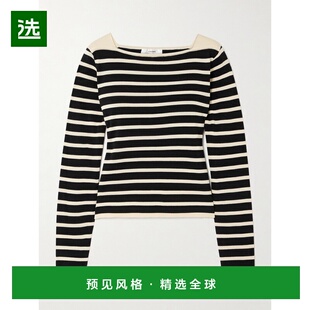 1h可退 香港直邮Frame Denim 女士 条纹棉质毛衣 WP25KSW036BKMU