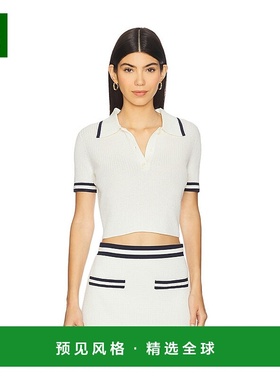1h可退 香港直邮Simkhai 女士 Whitten 短袖Polo衫 3252165K条纹