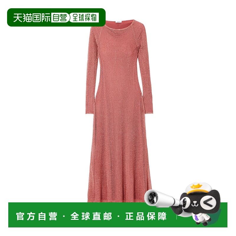 香港直邮Alaia 圆领长袖连衣裙 AA9R2630K051A