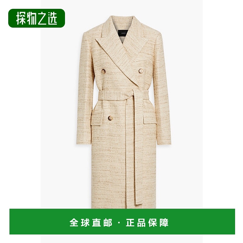 香港直邮JOSEPH 约瑟夫 女士 Cornwall 双排扣棉混纺花呢大衣 JP0