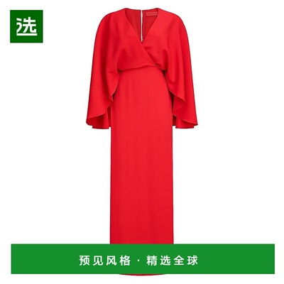 1h可退 【美国直邮】Halston Olaya流畅弹力绉纱斗篷礼服 女装连