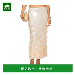 1h可退 香港直邮PATBO 女士 珠片中长半身裙 SAM32005 beige米色