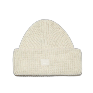 欧洲直邮ACNESTUDIO男女同款燕麦色杂色表情罗纹针织羊毛无檐便帽