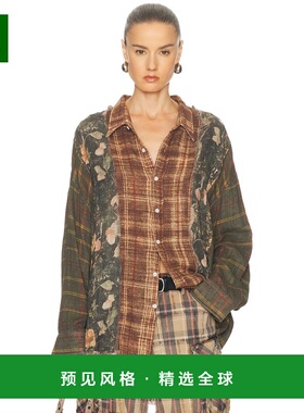 1h可退 香港直邮R13 女士 Multi-strip 垂坠领衬衫 R13WR538R651B