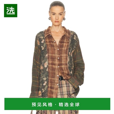 1h可退 香港直邮R13 女士 Multi-strip 垂坠领衬衫 R13WR538R651B