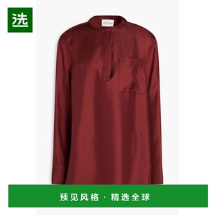1h可退 香港直邮LOULOU STUDIO 女士 Eden 斜纹丝绸上衣 EDENBURG