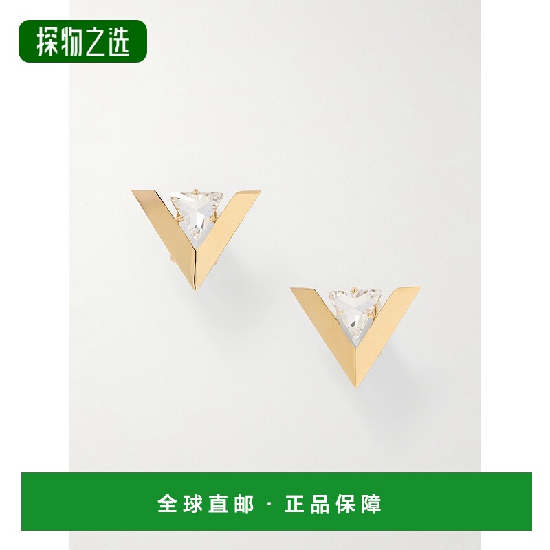 香港直邮valentino 华伦天奴 女士 JE LES V 水晶金属耳环 7W0J0A
