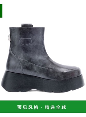 香港直邮Ganni Kat 深灰色低筒靴 女靴厚底短靴厚底鞋S3222