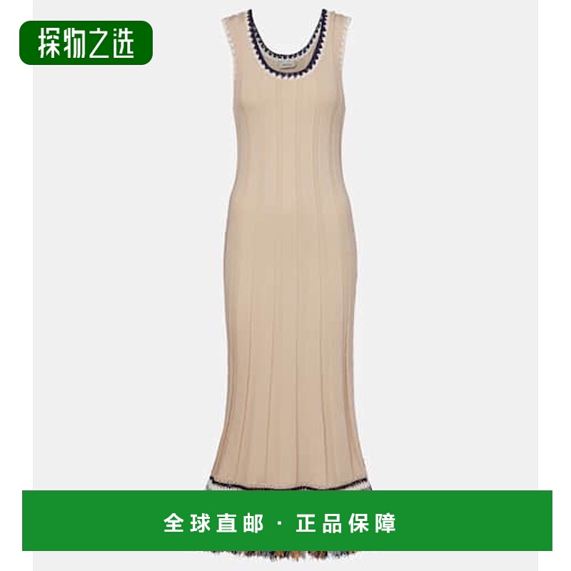 1h可退 香港直邮Simkhai 女士 Julianna 棉质羊绒中长连衣裙