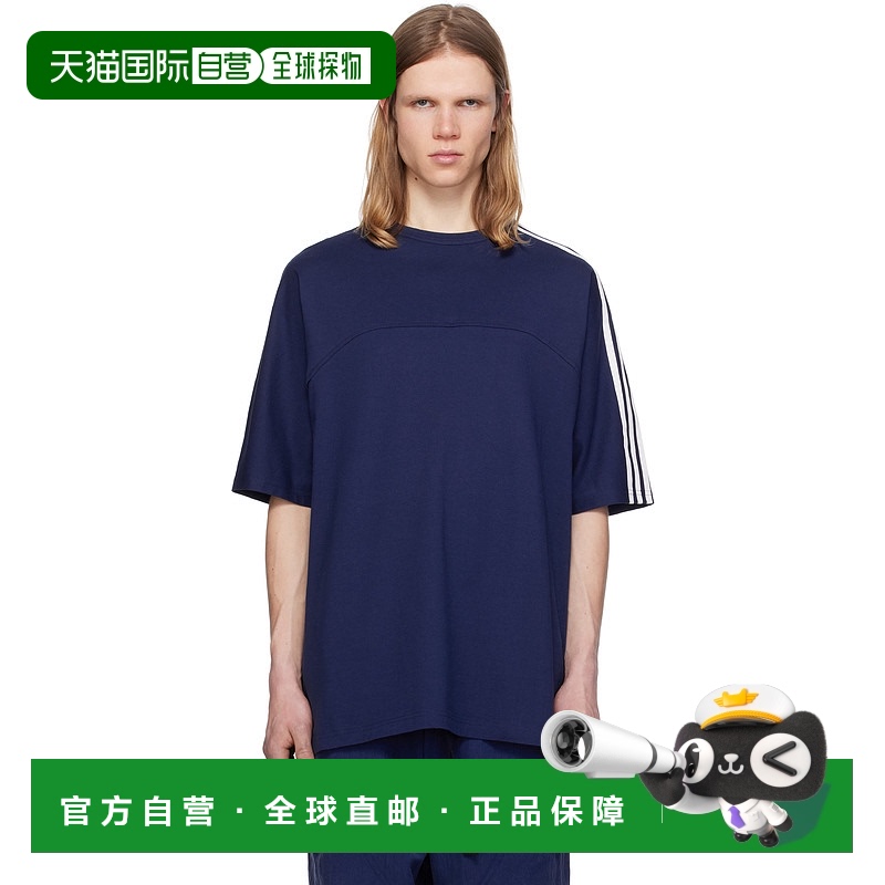 1h可退 香港直邮Y-3 男士 蓝色 3-Stripes T 恤 JM7846 blue蓝色