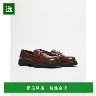 香港直邮ASOS 皮鞋 男士 设计棕色金色乐福鞋 snaffle 1h可退