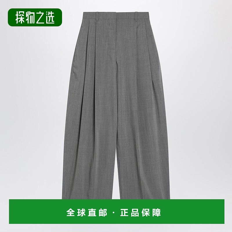 香港直邮Jacquemus 女士 灰色褶裥羊毛裤子 25HPAW00615AW0065395