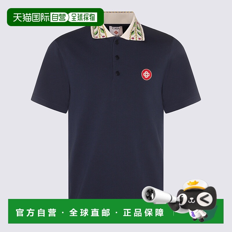 1h可退 香港直邮Casablanca 男士 and Polos T恤蓝色POLO衫 MPF25
