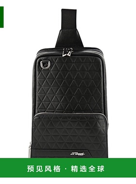 欧洲直邮S.T.Dupont法国都彭 FIREHEAD男士黑色皮革单肩包