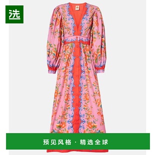 1h可退 香港直邮FARM RIO 女士 Sicily 花瓣图案棉质衬衫式连衣裙