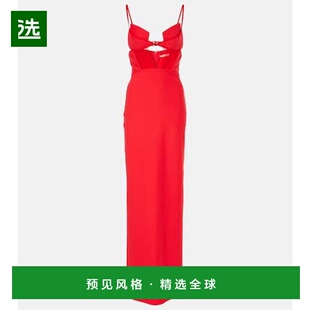 1h可退 香港直邮Nensi Dojaka 女士 Crêpe 长款连衣裙 red红色