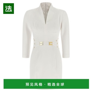 1h可退 香港直邮Elisabetta Franchi 女士 bands 徽标松紧带连衣