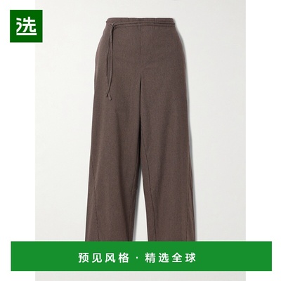 1h可退 香港直邮DEIJI STUDIOS 女士 束带细条纹有机棉直筒裤 RS2