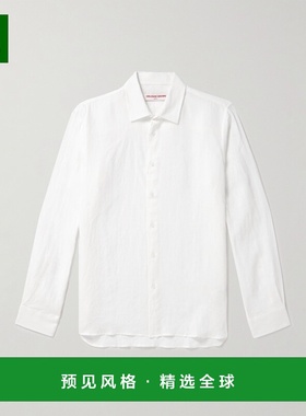 1h可退 香港直邮Orlebar Brown 男士 Justin 亚麻衬衫 278739WHIT