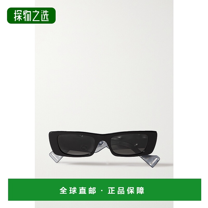 1h可退 香港直邮Gucci 古驰 女士 长方形框板材太阳镜 GG056S1
