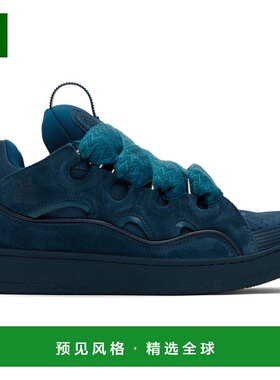 香港直邮Lanvin 朗雯 男士 蓝色 Curb Leather 运动鞋 FUSKDK12MO