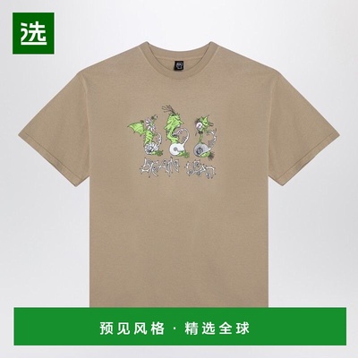 1h可退 香港直邮Brain Dead 男士 浅褐色棉质印花T恤 F24T0000408