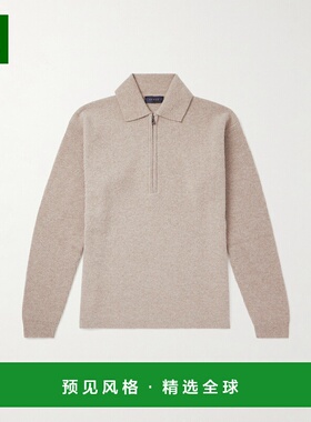 1h可退 香港直邮Sease 男士 初剪羊毛开司米混纺半拉链毛衣 KP041