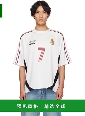 1h可退 香港直邮Rhude 男士 白色 Lundun Soccer T 恤 RHPF25TT02