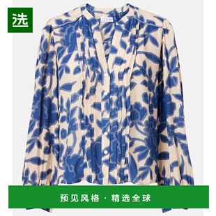 1h可退 香港直邮Velvet 女士 Elda crêpe 印花衫 colorful花色