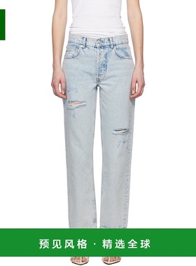 香港直邮ANINE BING 女士 蓝色 Kate 直筒裤牛仔裤 A0610615
