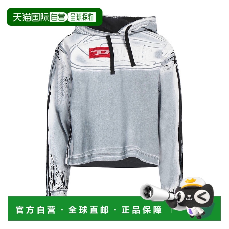 1h可退 香港直邮Diesel 迪赛 女士 连帽卫衣 grey灰色 舒适时尚