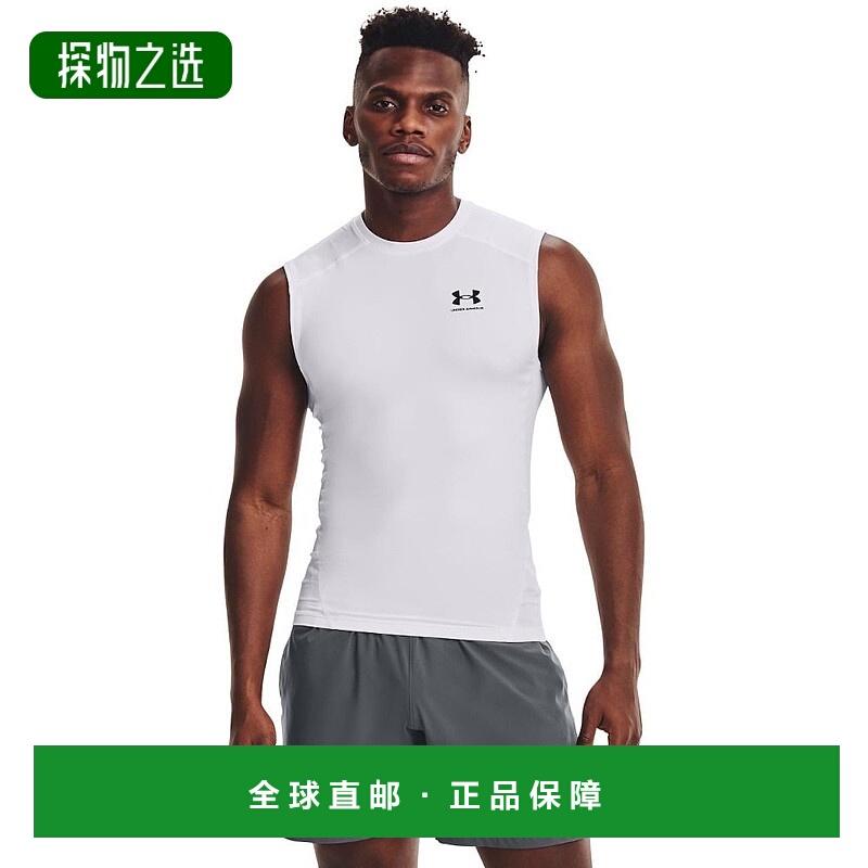 日潮跑腿UnderArmour安德玛男款紧身背心白色LLA-1078871490旅行