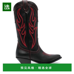 1h可退 香港直邮SONORA 女士 刺绣绒面革西部风格靴子 SANTAFE35