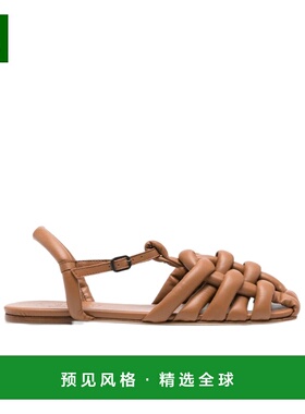 香港直邮HEREU 女士凉鞋 CABEWFS24002 SS2024 棕色 方头平底凉鞋