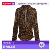 2C419A性感套装 香港直邮Blumarine 镂空印花针织连体衣 豹纹