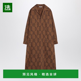 1h可退 香港直邮MaxMara 麦斯玛拉 女士 橄榄绿绿色棉质衬衫式连