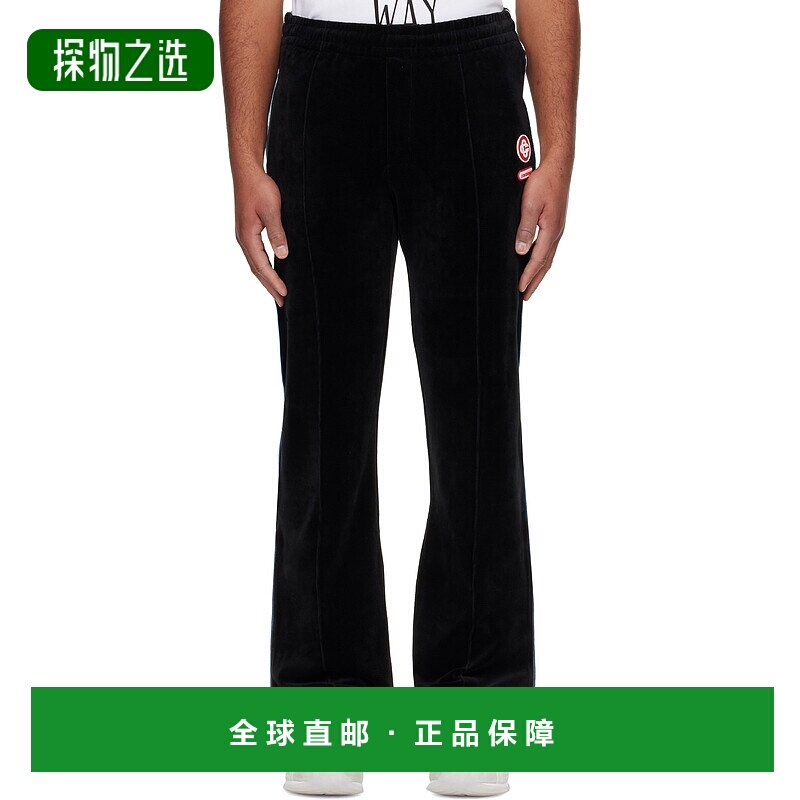 香港直邮Casablanca 男士 黑色 Gradient Piping Velour 运动裤 M