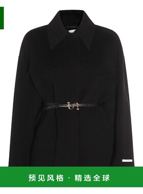 1h可退 香港直邮Sportmax 斯宝麦斯 女士 CANTORE 黑色大衣 22522