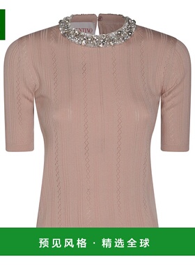 香港直邮valentino 华伦天奴 女士 綴飾圓領短袖套頭衫 6B3KC63J9