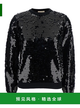 1h可退 香港直邮Semicouture 女士 黑色全幅亮片羊毛毛衣 Y5WD22Y