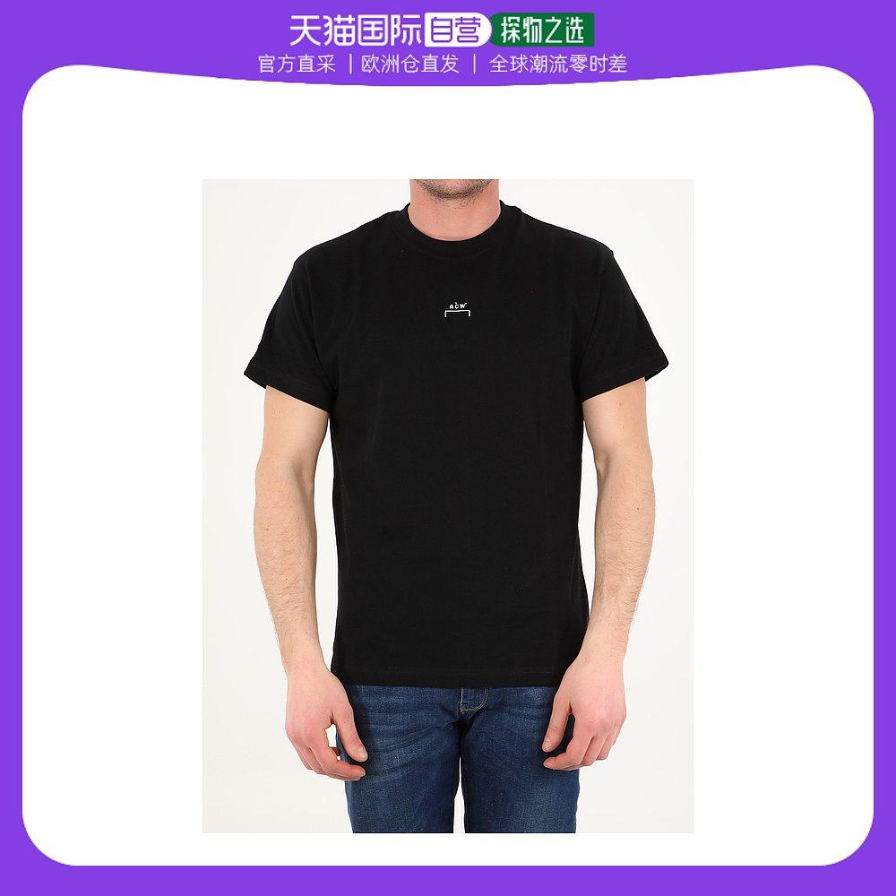欧洲直邮a-cold-wall*男士黑色短袖圆领印花t恤潮流百搭质感休闲
