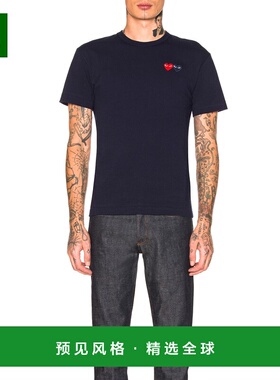 1h可退 香港直邮comme des garcons play 男士 双徽标T恤 AXT2260