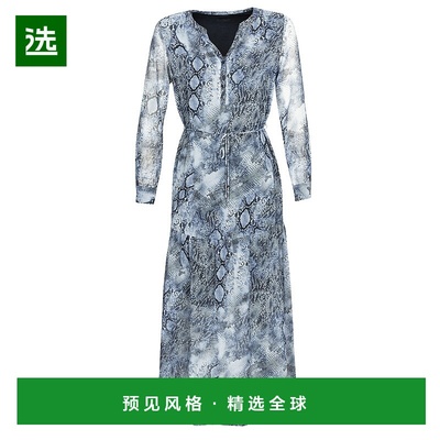 欧洲直邮Ikks 女士 BQ30285-45 长连衣裙 蓝色高端穿搭时髦显瘦